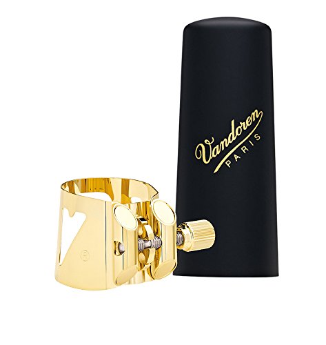 Vandoren LC07P Optimum Ligature and Plastic Cap for Alto Saxophone Gilded with 3 Interchangeable Pressure Plates